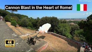 Cannon Blast in the Heart of Rome ! - Walking Tour 4k - Rome Italy