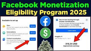 Facebook Monetization Eligibility 2025 | Facebook Page ko Kaise Monetize Kare