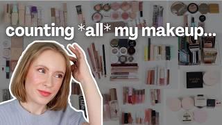 Counting EVERY piece of makeup I own ‍ My Makeup Inventory