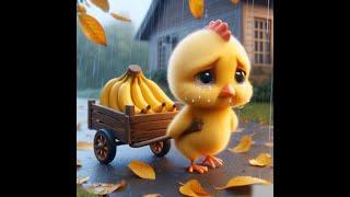 The little yellow chicken brought a lot of bananas# children's animation# watch the childish animat