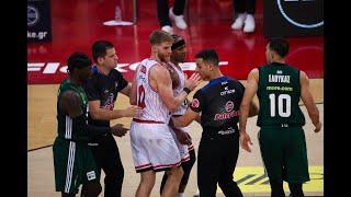 Greek derbies are different!  Closing seconds of Finals Game 2 between Olympiacos and Panathinaikos