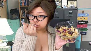 ASMR teacher talks to you about your grades (and eats a salad) ‍ (realistic)