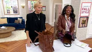 Patricia Nash Giazza Large Top Handle Leather Drawstring Bag on QVC