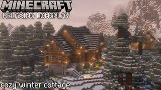 Snowfall Winter Cottage - Snowy Taiga - Minecraft Relaxing Longplay (No Commentary) 1.20.1