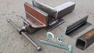 scrab metal turning into a mini bench vice | Galaxy Fabrication