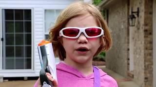 Nerf Blaster Battle:  Eli and Liam vs Jillian and Addie