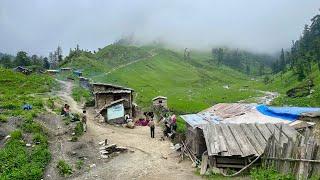 Heavy Rain in The Nepali Nomadic Mountain Village । Real Life in Remote Village of Mid West Nepal