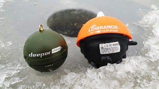 Wireless Sonars Test: Deeper CHIRP+ VS Lowrance FishHunter 3D Fish Finder Ice Fishing ENG Subtitles