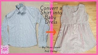 Convert a Shirt into Baby Dress | Convert Old Shirt into Tunic FROCK | Reuse old Shirt