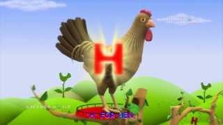 Hen Rhymes | Alphabet Song 3d nursery rhymes for kids | H for hen