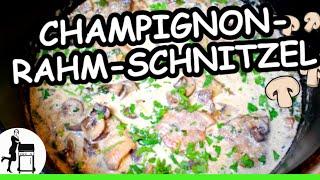 Champignon Rahm Schnitzel Rezept | Die Frau am Grill