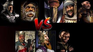 WOLF MARSHALL VS WAZIR SULTAN PIG VS LIONHEART PHILIPP SNAKE | Stronghold Crusader Ai Battle