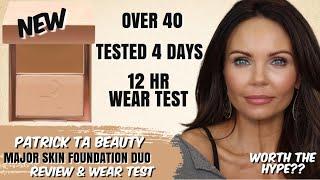 PATRICK TA BEAUTY CREME FOUNDATION & POWDER DUO REVIEW | 12 HR WEAR TEST | WORN 4 DAYS