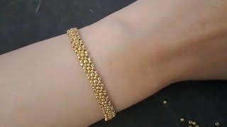 How to make simple bracelet with beads//Easy seed bead bracelet tutorial//Seed beading for beginners