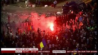 Protest against corruption and low wages (Romania) - BBC News - 10th August 2018