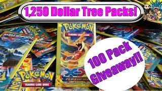 1,250 Dollar Tree Pokemon Packs! 100 pack GIVEAWAY!! Pokemon TCG Cards Unboxing