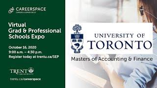 Virtual Graduate & Professional Schools Expo: University of Toronto Masters of Accounting & Finance