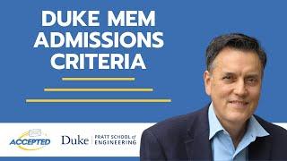 The 4 Criteria Duke MEM Admissions Committee Looks For