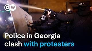 Fresh protests in Georgia as government suspends negotiations to join the EU | DW News