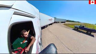 Car Made Turning Hard For DOUBLE TRAILER | LCV License | Canadian Truck Driver Life |