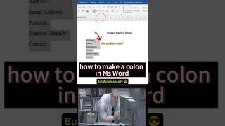 How to make a colon in Ms Word