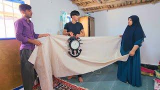 "The beginning of a change: installing a clock and buying a table for a new meal by Abu"