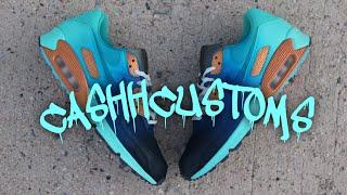 Custom AirMax 90 “City of Atlantis” (Time Lapse Custom) @CashhCustoms