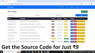 To Do List App Project using PHP MYSQL