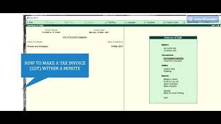 How to make  tax invoice (GST) within a minute in Tally (Tamil)