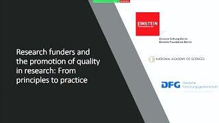 Research funders and the promotion of quality in research: From principles to practice