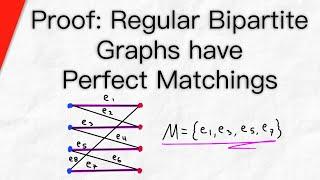 Proof: Regular Bipartite Graph has a Perfect Matching | Graph Theory