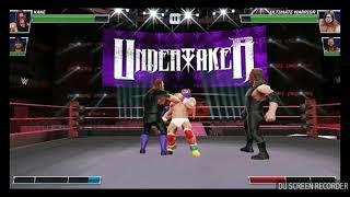 WWE Mayhem tag team move gameplay brother of destruction the undertaker and kane double chokeslam