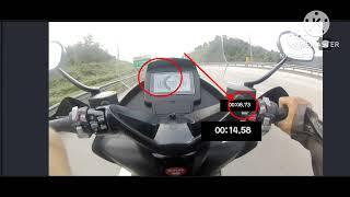 Zontes 350E Test Pickup and top speed(action cam Eken 8R, view from chest)