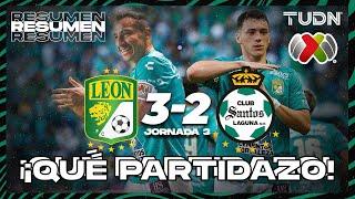 HIGHLIGHTS | León 3-2 Santos | Liga Mx - CL2024 J3 | TUDN