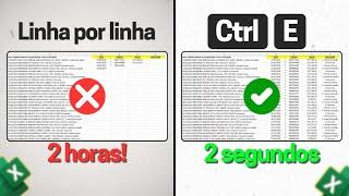 O melhor Atalho do Excel para Impressionar seu Chefe! | Ctrl E | Exemplos Práticos e Planilha Grátis