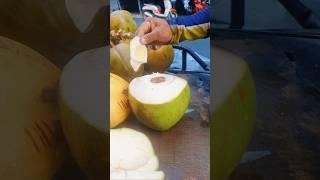 amazing skill of cutting coconut #shorts #streetfood #viral #coconut #asmr