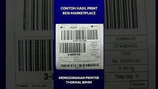 CONTOH HASIL PRINT LABEL RESI MENGGUNAKAN PRINTER THERMAL 80MM