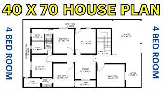 40x70 Modern House Plan Design | 2800 Sq Ft | 4Bhk |10 Marla Layout Plan