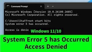 System Error 5 has occurred. Access is Denied | Command Prompt Error |Quick FIX