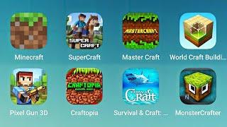 Minecraft, SuperCraft, Master Craft, World Craft Building, Pixel Gun 3D, Craftopia, Surivival Craft