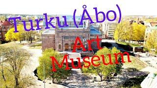 4k drone footage of Turku Art Museum Finland 2022.