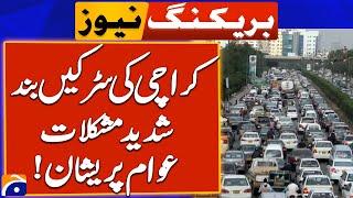 Karachi worst traffic jam.. Roads Closed! | Breaking News