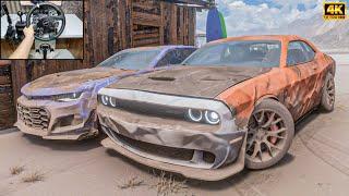 Rebuilding Dodge Challenger Hellcat & Chevrolet Camaro ZL1 |Forza Horizon 5 |Steering Wheel gameplay