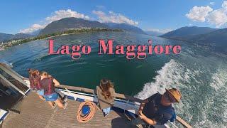 Mit dem Schiff auf dem Lago Maggiore, von San Nazzaro (Gambarogno) nach Ascona, Tessin, Ticino