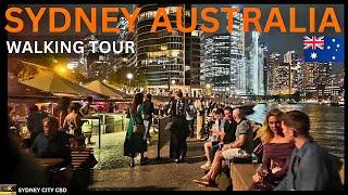 SYDNEY AUSTRALIA VIRTUAL WALKING TOUR | Sydney CBD Everning Walk | 4K UHD