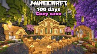 I Spent 100 Days in a ﻿Cozy Cave Only World in Minecraft