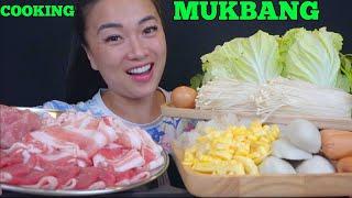 COOKING MUKBANG *SUKIYAKI HOT POT GRILL (LETS EAT) | SASVlogs