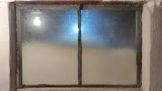 Sealing up an old window with spray foam