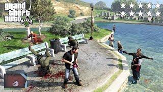 GTA 5 - Michael And Friends SWEEPER SHOTGUN TEN STAR COP BATTLE! (GTA V Funny Moments)