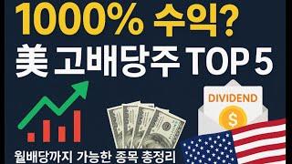 1000% 돈 되는 미국 고배당주 TOP 5 (2025년 최신)